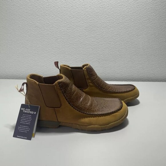 NEW TWISTED X 4" Chelsea Driving Moc Men's Size 13 Slip on Brown Leather Tan - Picture 4 of 6